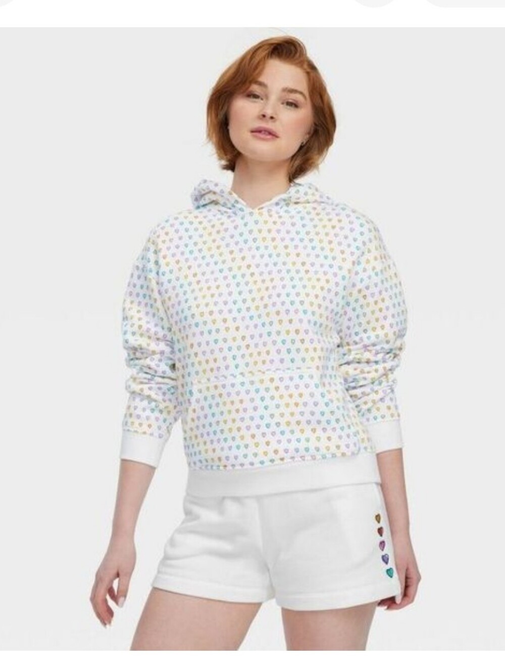 NWT! Roller Rabbit x Target, Disco Hearts Wave Hoodie, Pink/Lavender/Teal, Small